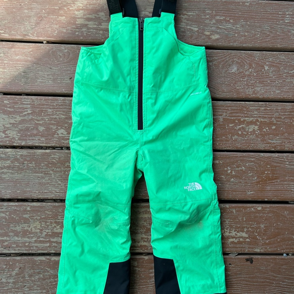 The North Face Vibrant Green Snow Bib Overalls